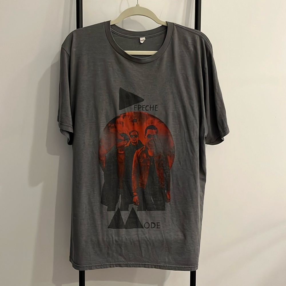 Delta Epeche Mode Machine Tour Grey Tee Graphic T-shirt Adult Men Size XL
